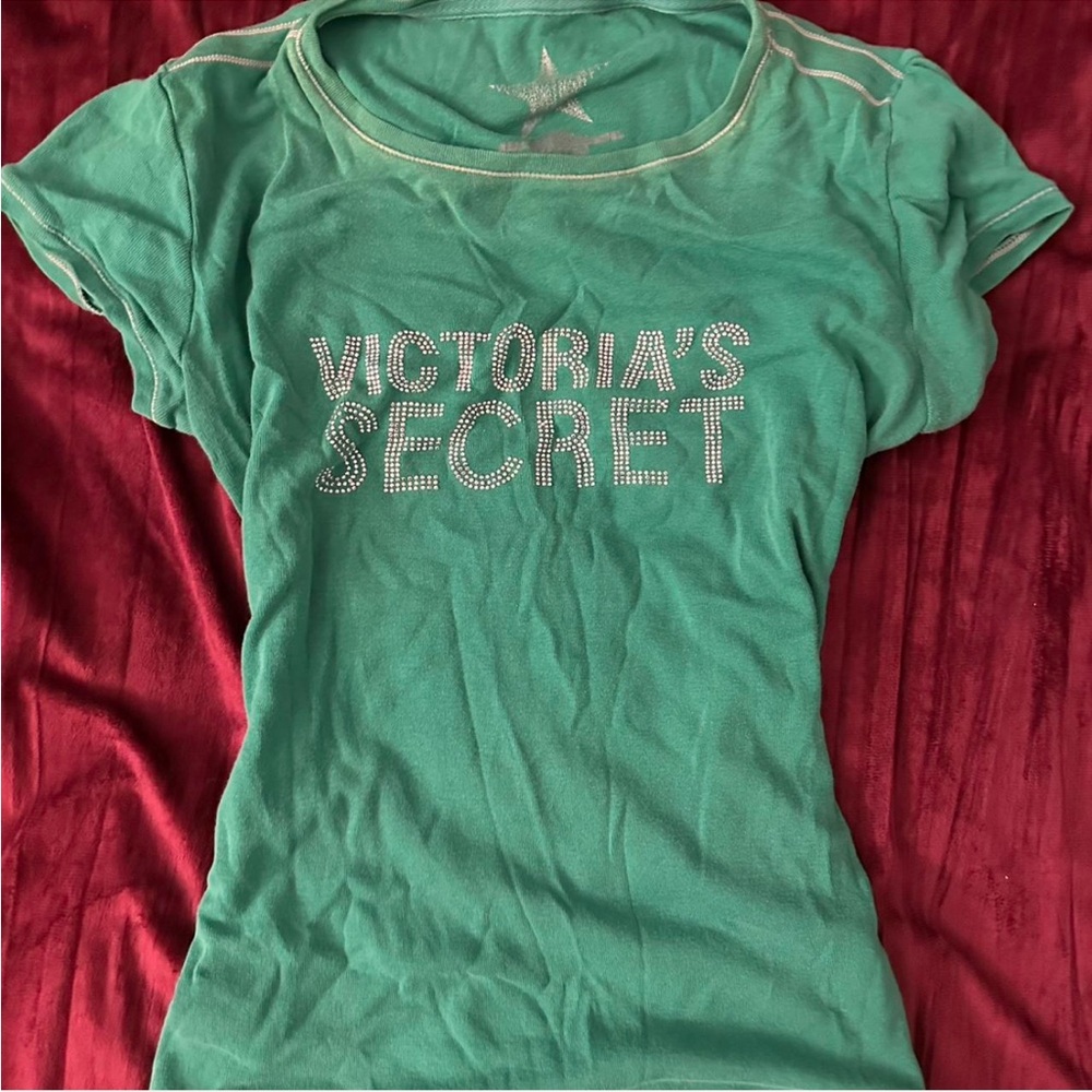 Victoria's Secret Teal T-Shirt with Logo